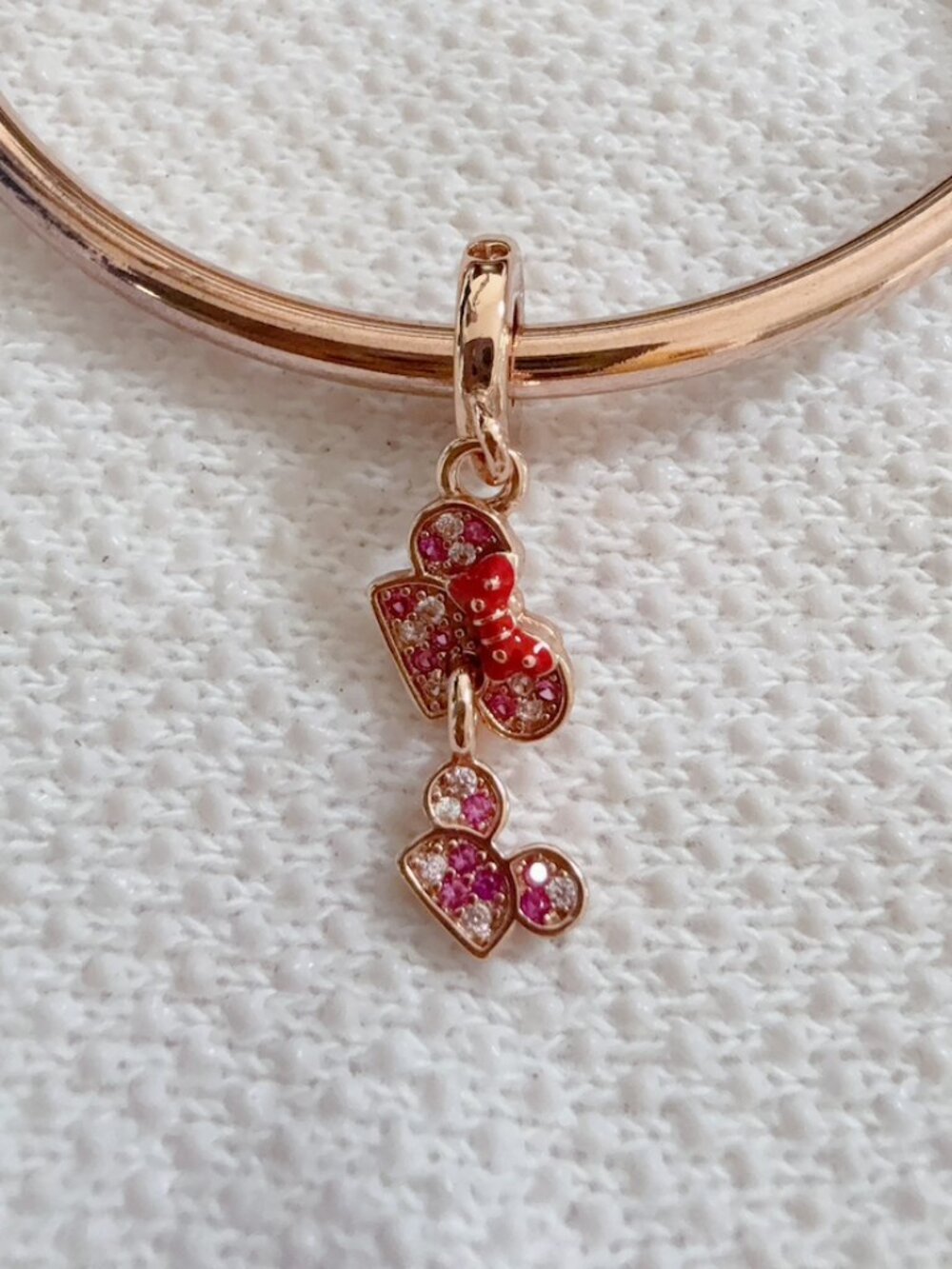 Disney Ear Hat Silhouette Dangle Charm For Pandora Bracelet Rose Gold Charm Bead